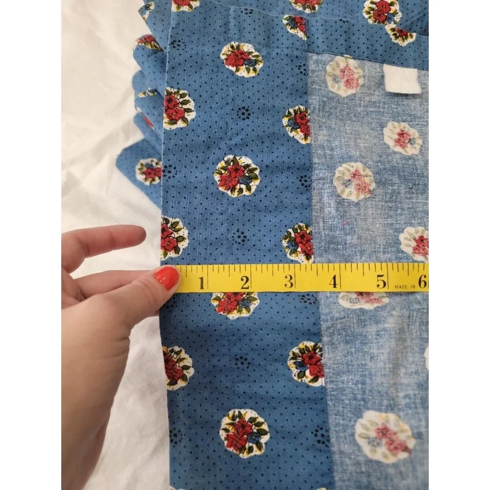 CHOOSE QUANITY Country French Pleated Valance Blue Red Floral Clean 71 x 14.5‎